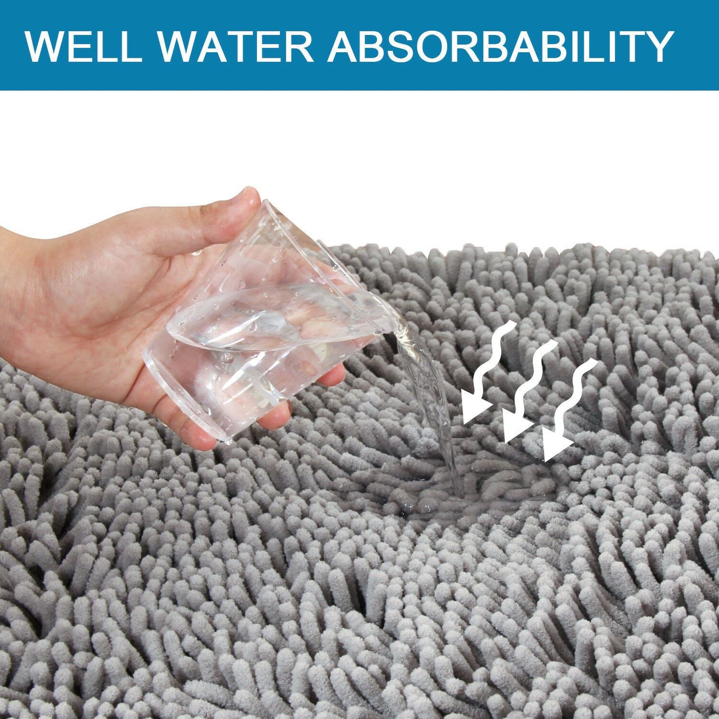 Thick Chenille Bath Mat Non Slip Rugs Bathmat Toilet Shower Bathroom Shaggy Rug