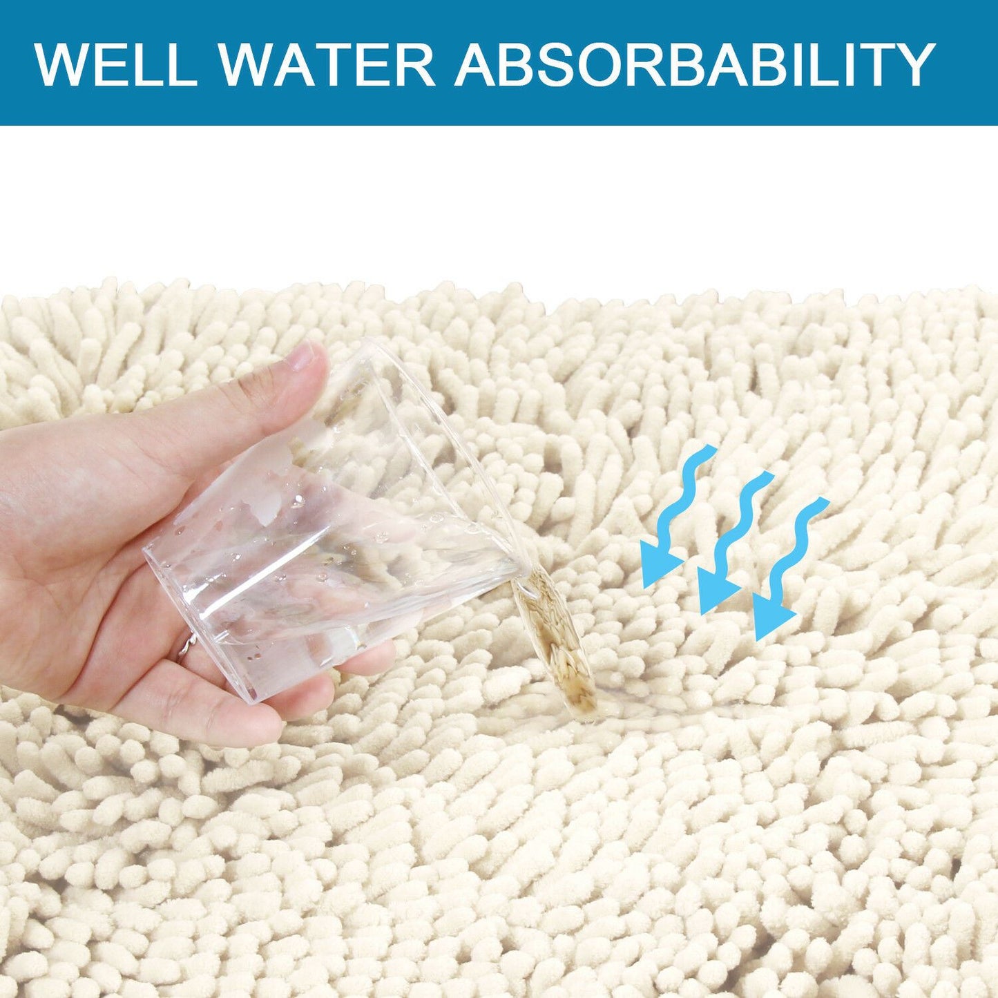 Thick Chenille Bath Mat Non Slip Rugs Bathmat Toilet Shower Bathroom Shaggy Rug