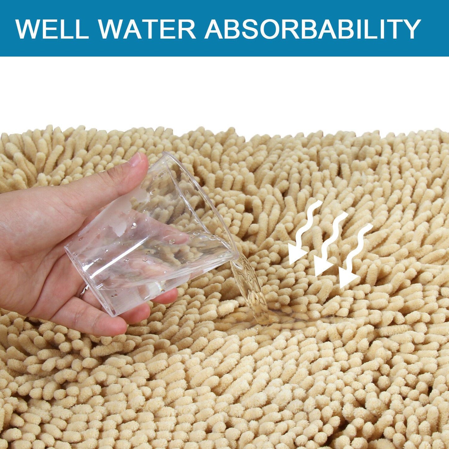 Thick Chenille Bath Mat Non Slip Rugs Bathmat Toilet Shower Bathroom Shaggy Rug