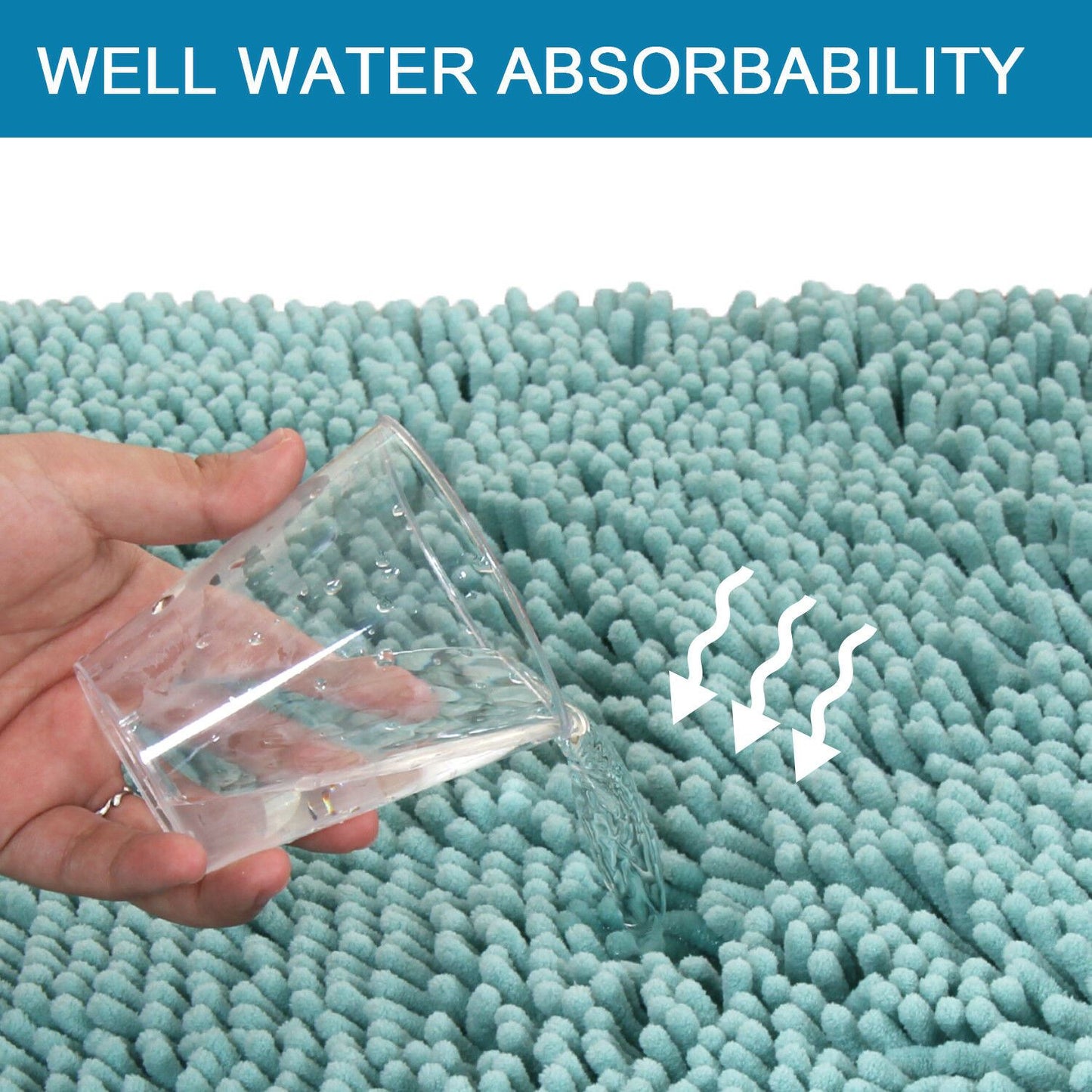 Thick Chenille Bath Mat Non Slip Rugs Bathmat Toilet Shower Bathroom Shaggy Rug