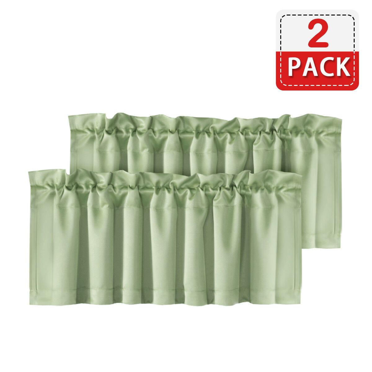 4 Piece Rod Pocket Window Curtain Valances Blockout for Living Room/ Kitchen