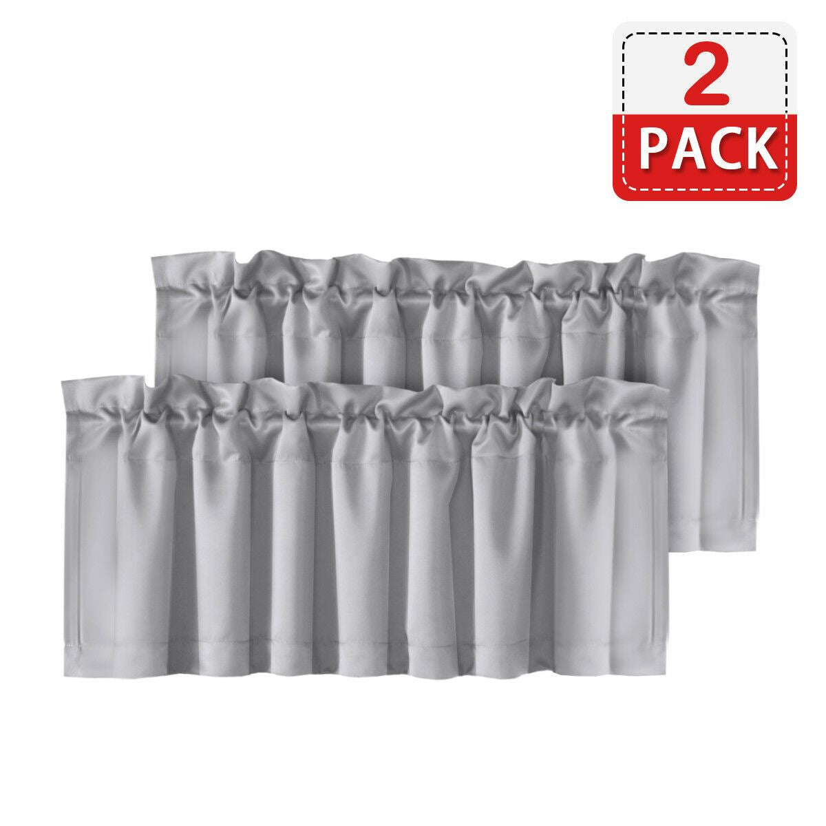 4 Piece Rod Pocket Window Curtain Valances Blockout for Living Room/ Kitchen