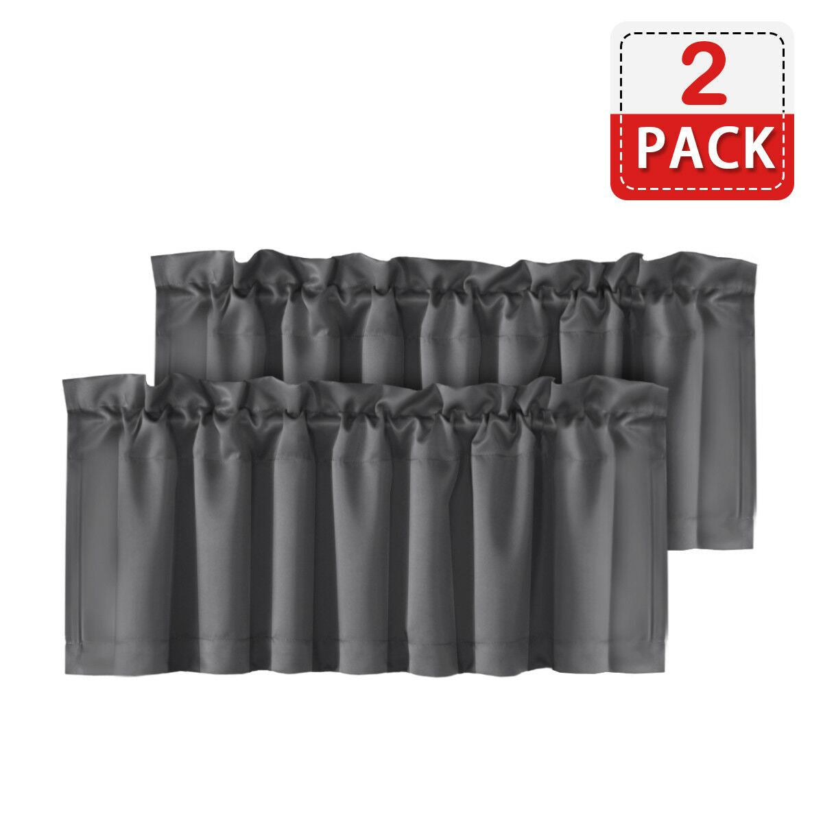 4 Piece Rod Pocket Window Curtain Valances Blockout for Living Room/ Kitchen