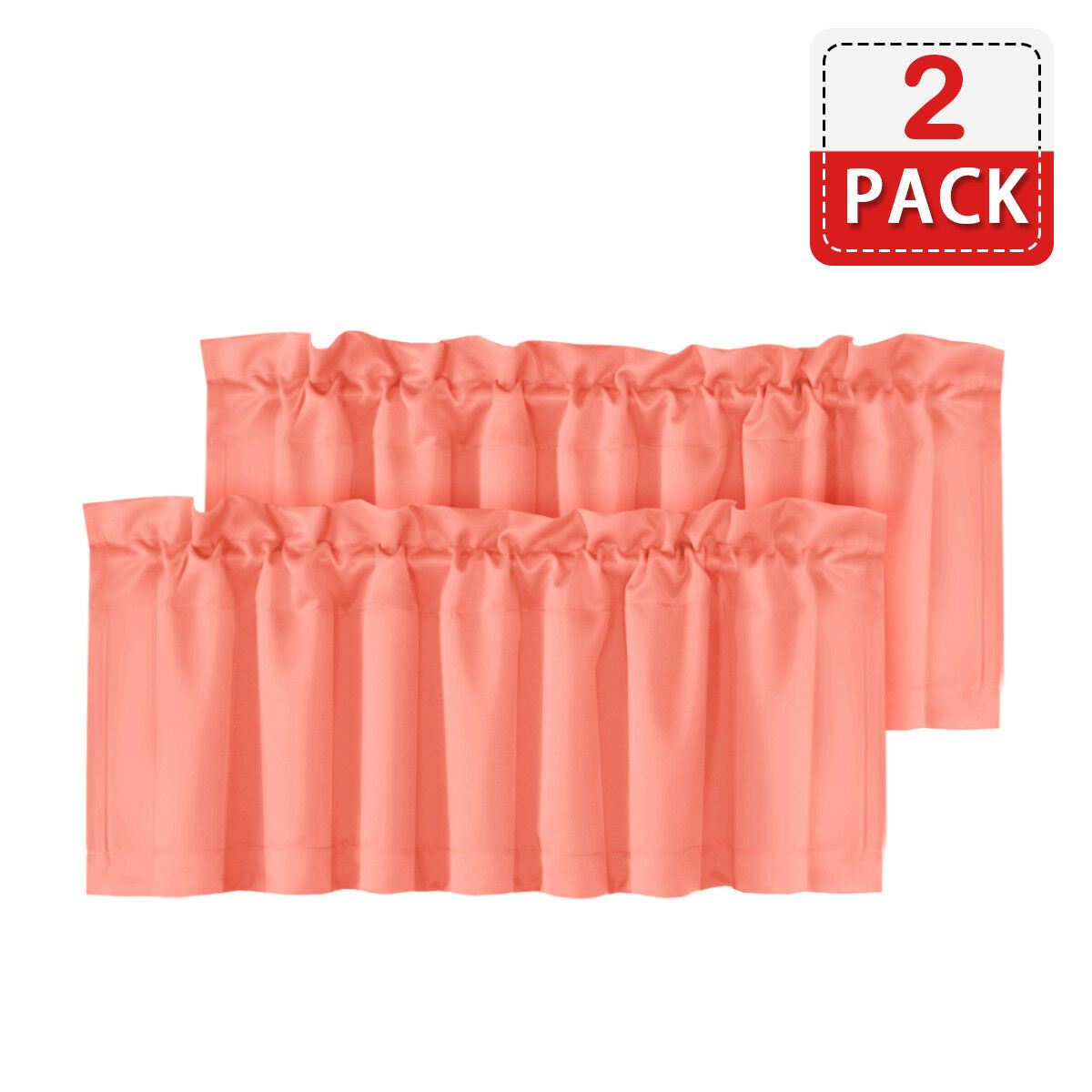 4 Piece Rod Pocket Window Curtain Valances Blockout for Living Room/ Kitchen
