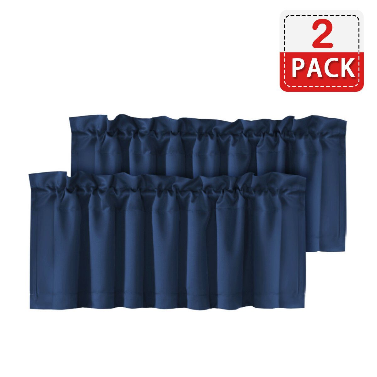 4 Piece Rod Pocket Window Curtain Valances Blockout for Living Room/ Kitchen
