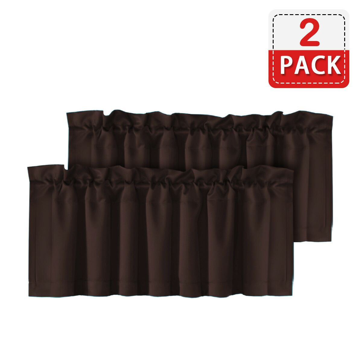 4 Piece Rod Pocket Window Curtain Valances Blockout for Living Room/ Kitchen