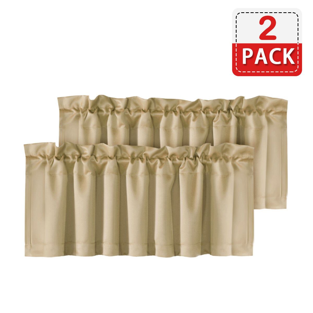 4 Piece Rod Pocket Window Curtain Valances Blockout for Living Room/ Kitchen