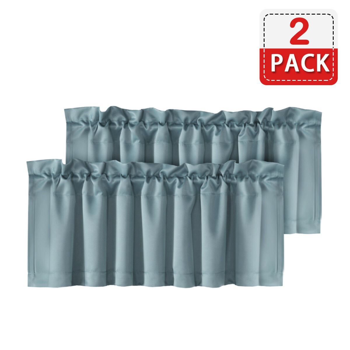 4 Piece Rod Pocket Window Curtain Valances Blockout for Living Room/ Kitchen