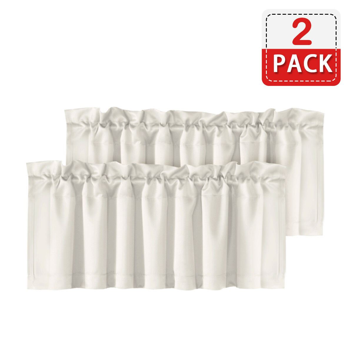 4 Piece Rod Pocket Window Curtain Valances Blockout for Living Room/ Kitchen