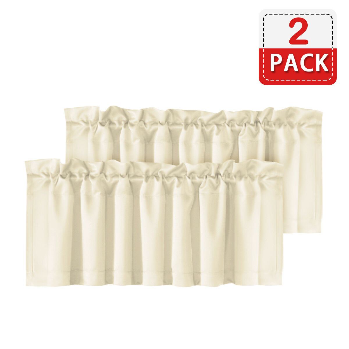 4 Piece Rod Pocket Window Curtain Valances Blockout for Living Room/ Kitchen