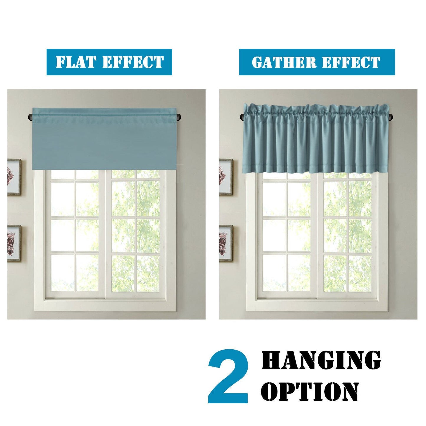 4 Piece Rod Pocket Window Curtain Valances Blockout for Living Room/ Kitchen