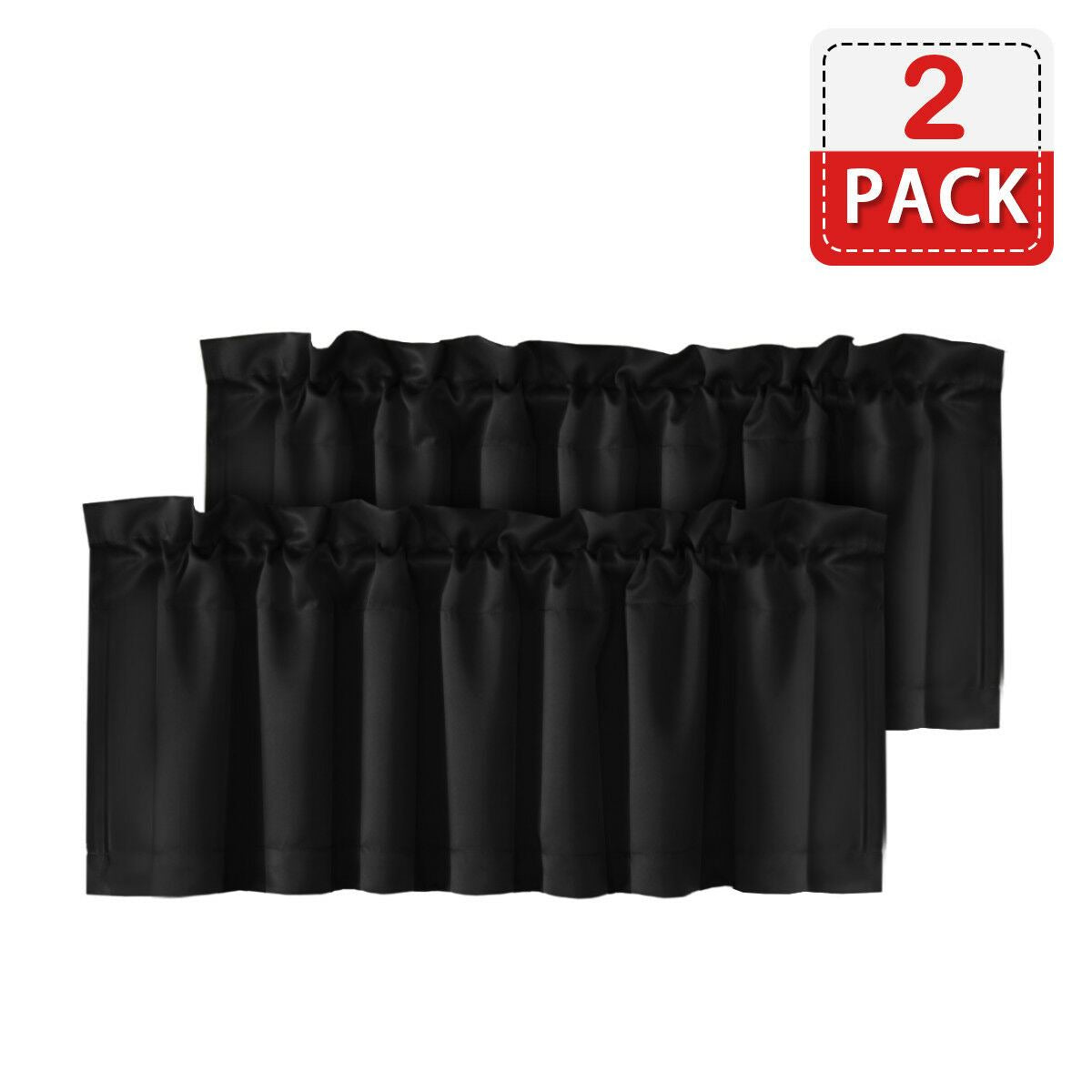 4 Piece Rod Pocket Window Curtain Valances Blockout for Living Room/ Kitchen