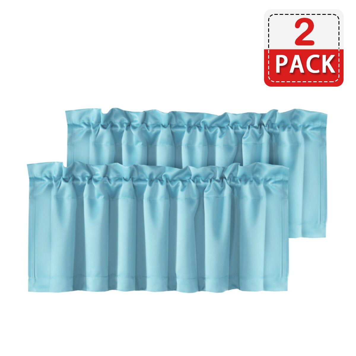4 Piece Rod Pocket Window Curtain Valances Blockout for Living Room/ Kitchen