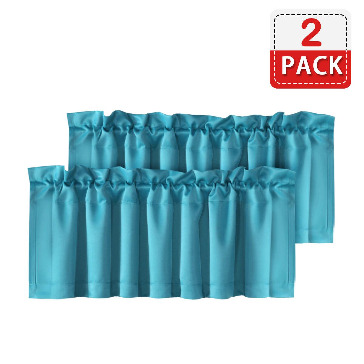 4 Piece Rod Pocket Window Curtain Valances Blockout for Living Room/ Kitchen