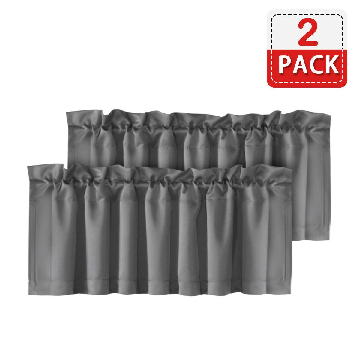 4 Piece Rod Pocket Window Curtain Valances Blockout for Living Room/ Kitchen