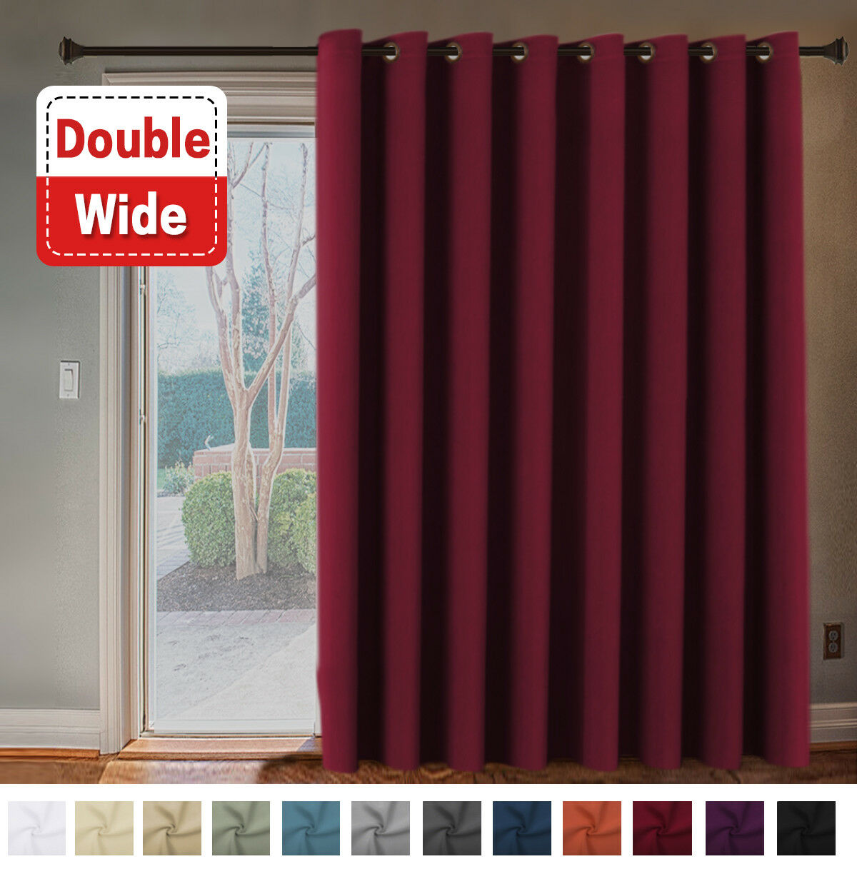 Double Wide Blockout Curtains Large Blackout Curtain Draperies Room Divider