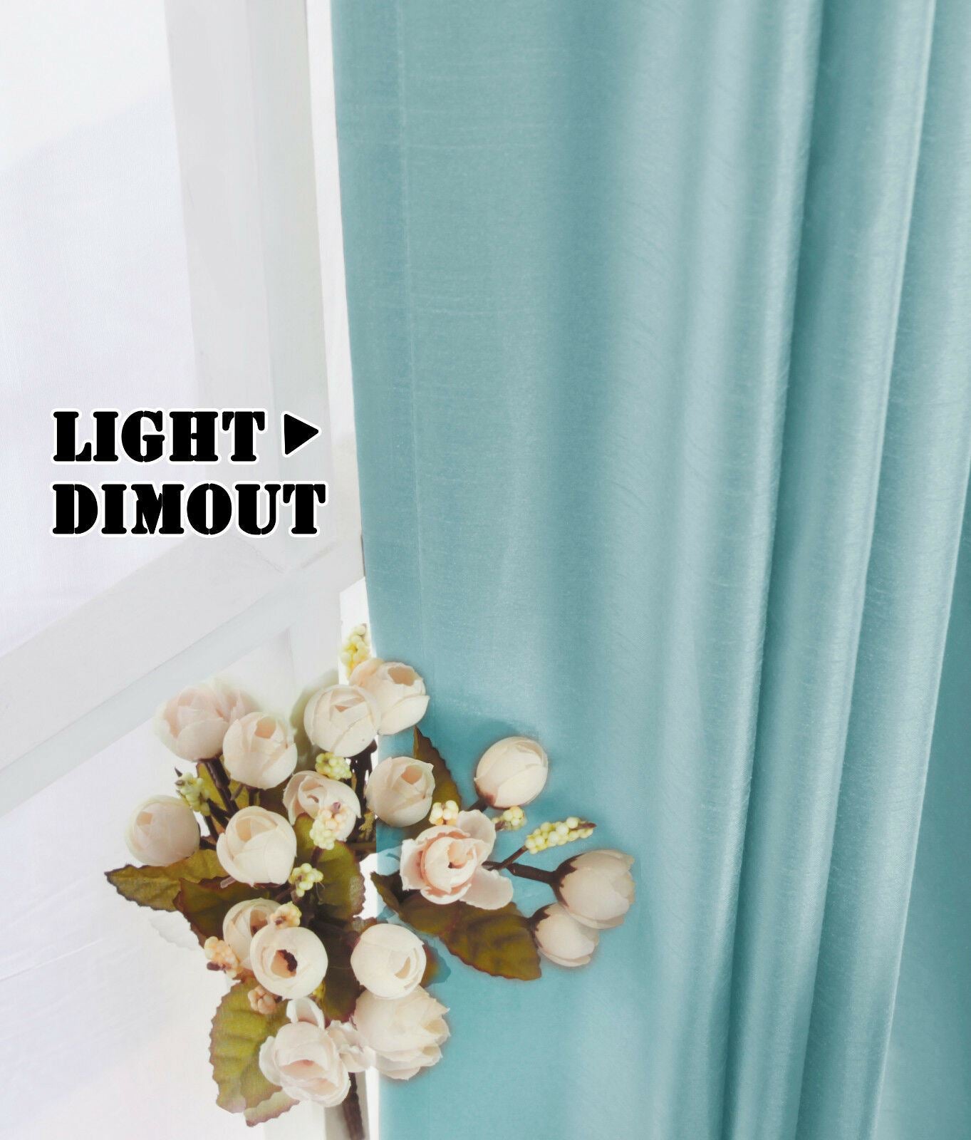 Blue Curtains Pair Eyelet Light Filtering Window Curtains for Bedroom/Livingroom
