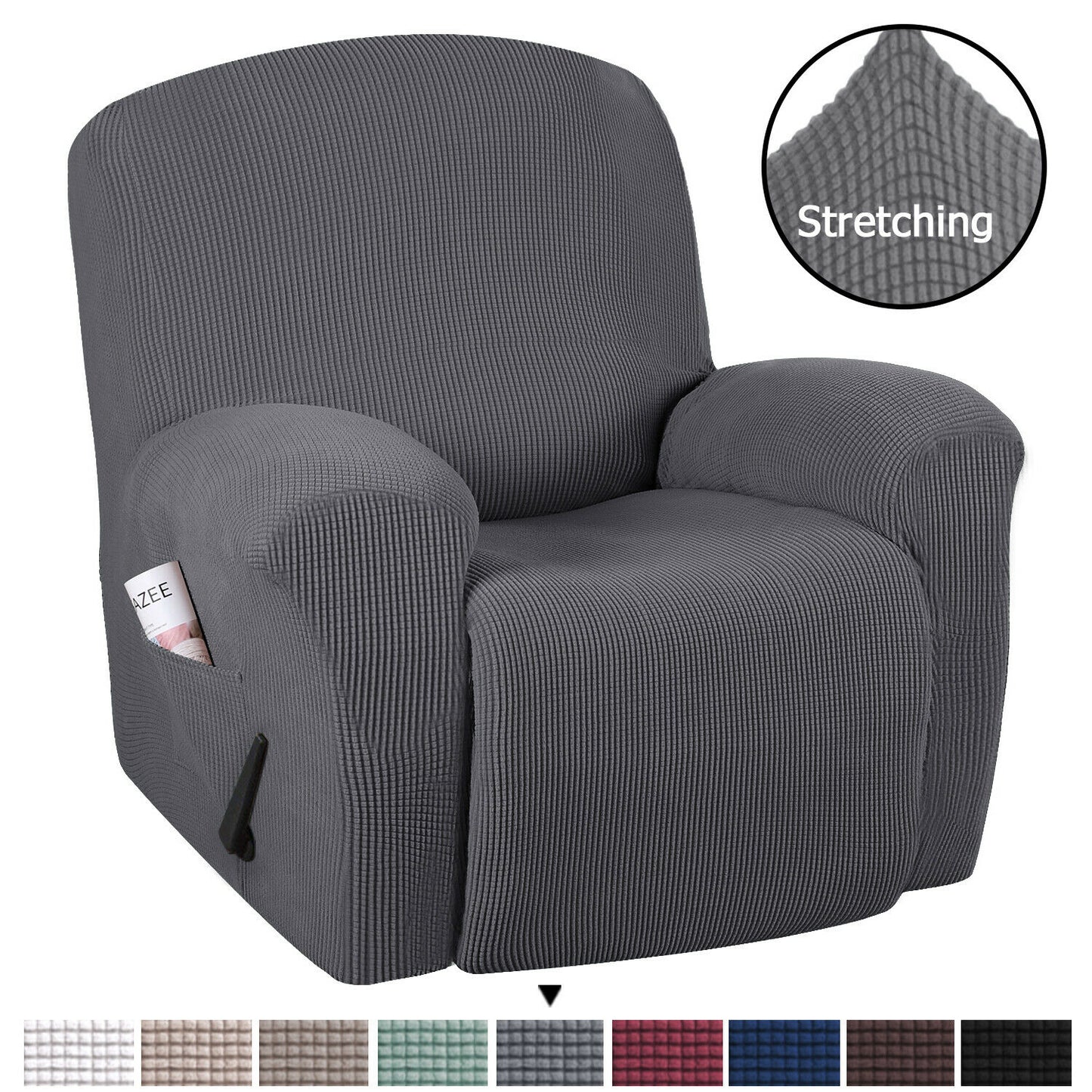 Stretch Recliner Cover 1-Piece Thick Soft Jacquard Recliner Chair Slip Cover