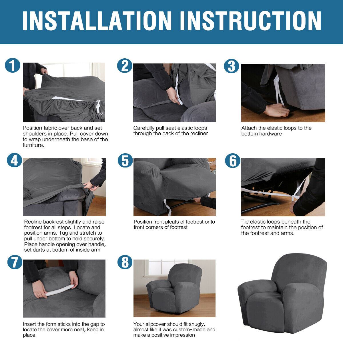Recliner Cover Non Slip Stretch Suede Recliner Couch Covers Recliner Chair Cover