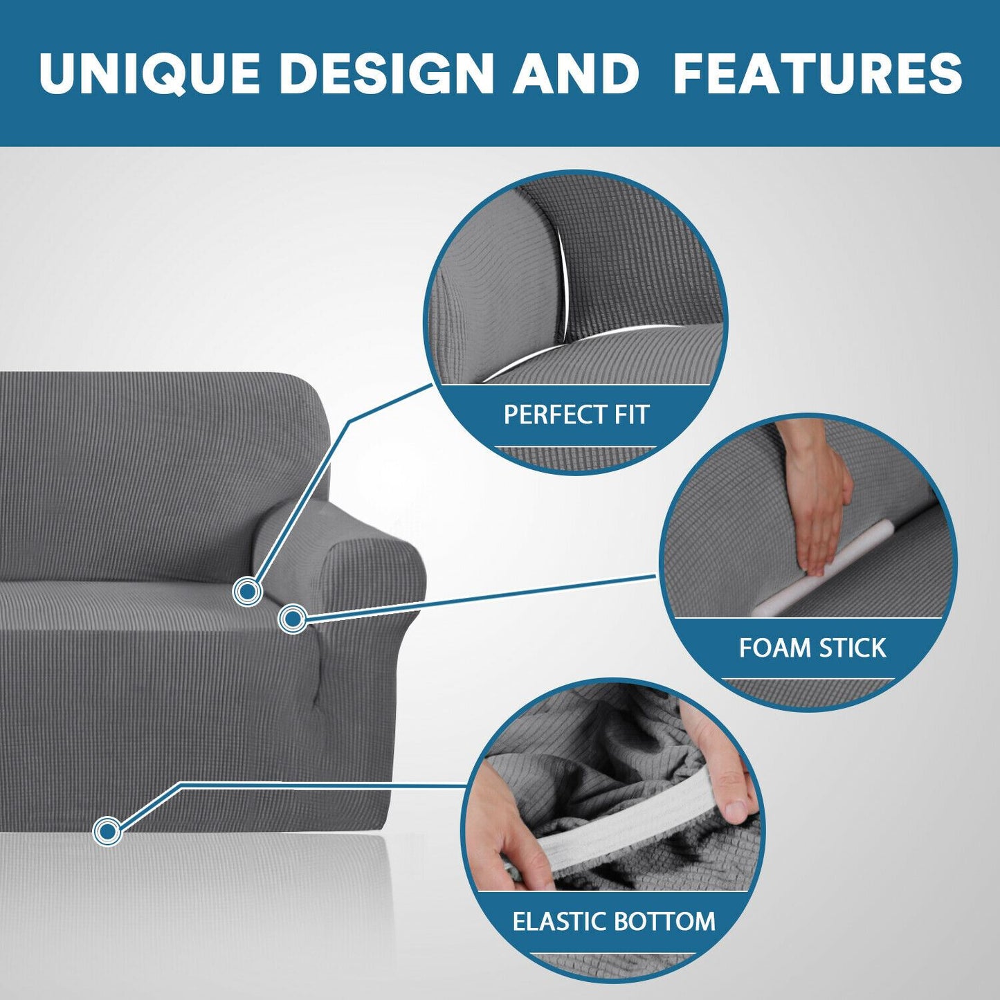 Super Stretch Couch Covers Sofa Covers Slip Covers Soft Thick 1/2/3/4 Seater