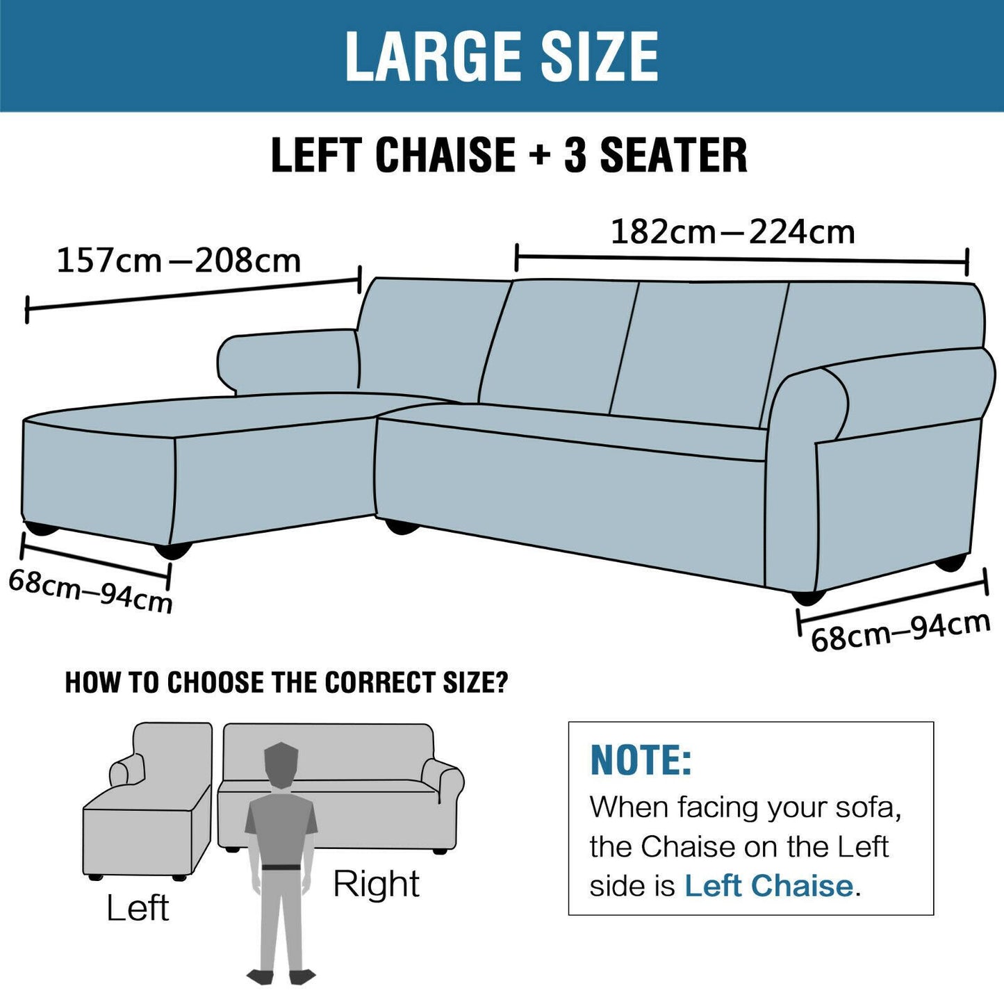 Rich Velvet Stretch L-Shaped Sofa Slipover Thick Left Chaise Lounge Slip Cover
