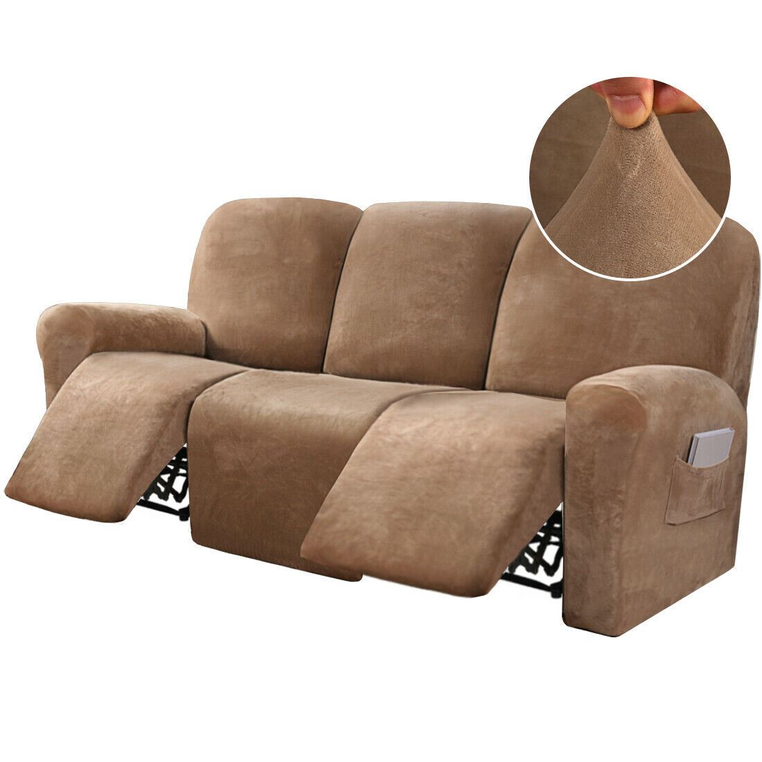 Stretch Recliner Sofa Covers Couch Cover Velvet Slipcovers for Reclining Couchs