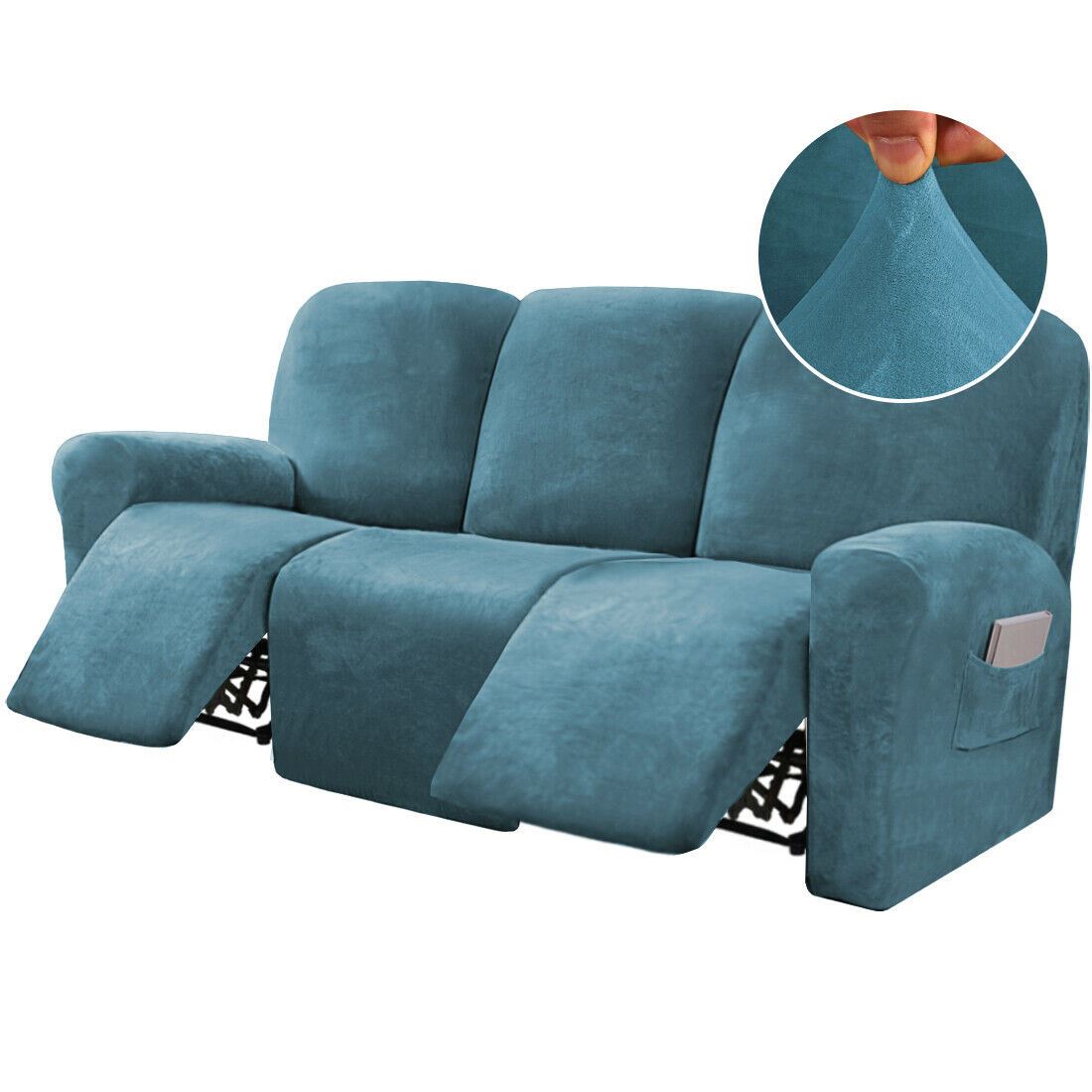 Stretch Recliner Sofa Covers Couch Cover Velvet Slipcovers for Reclining Couchs