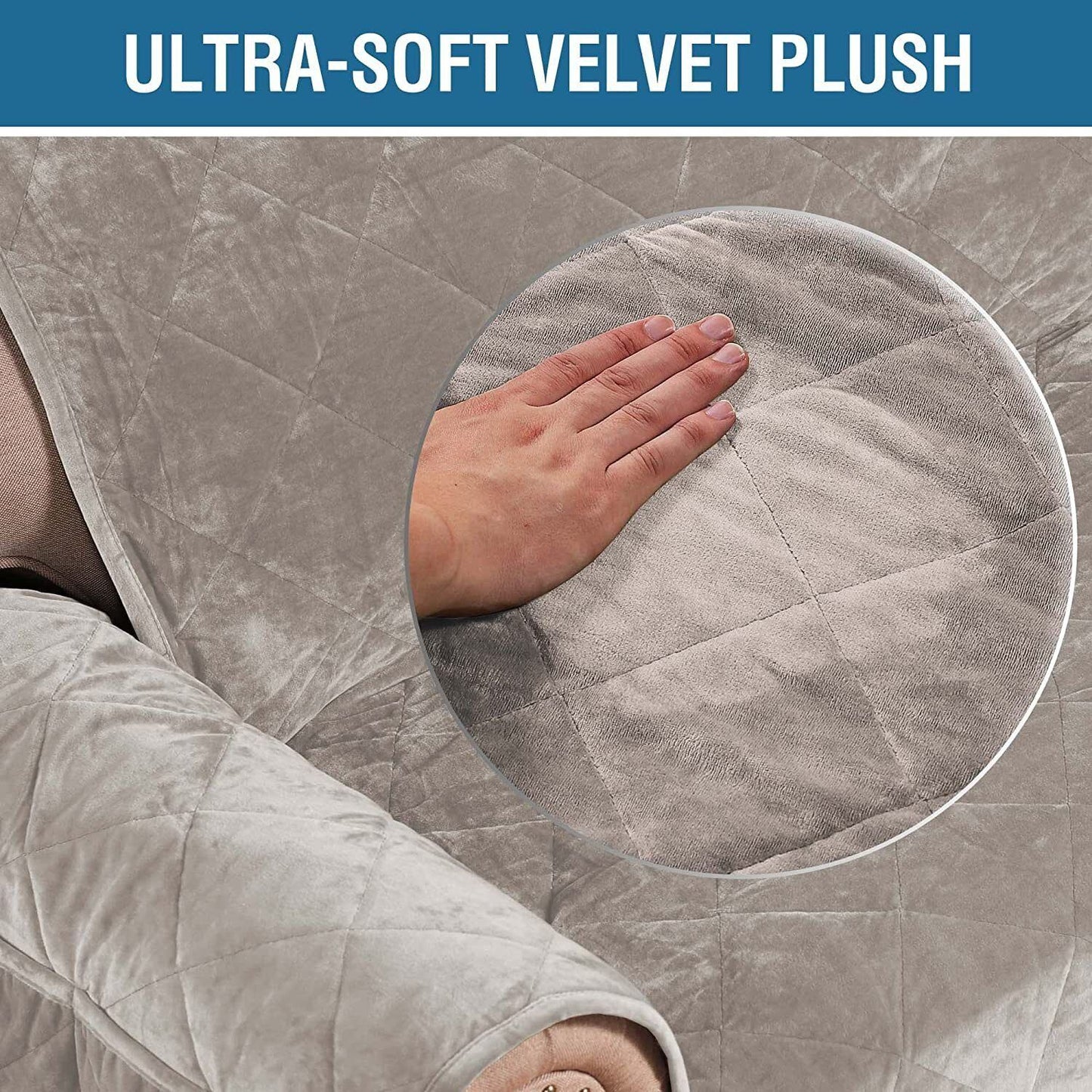 Smarcute Thick Velvet Sofa Cover Washable Furniture Protector for 3 Seater