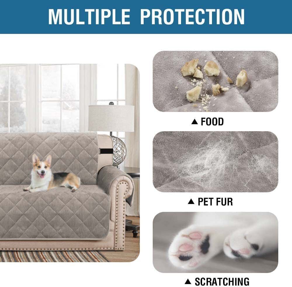 Smarcute Thick Velvet Sofa Cover Washable Furniture Protector for 3 Seater