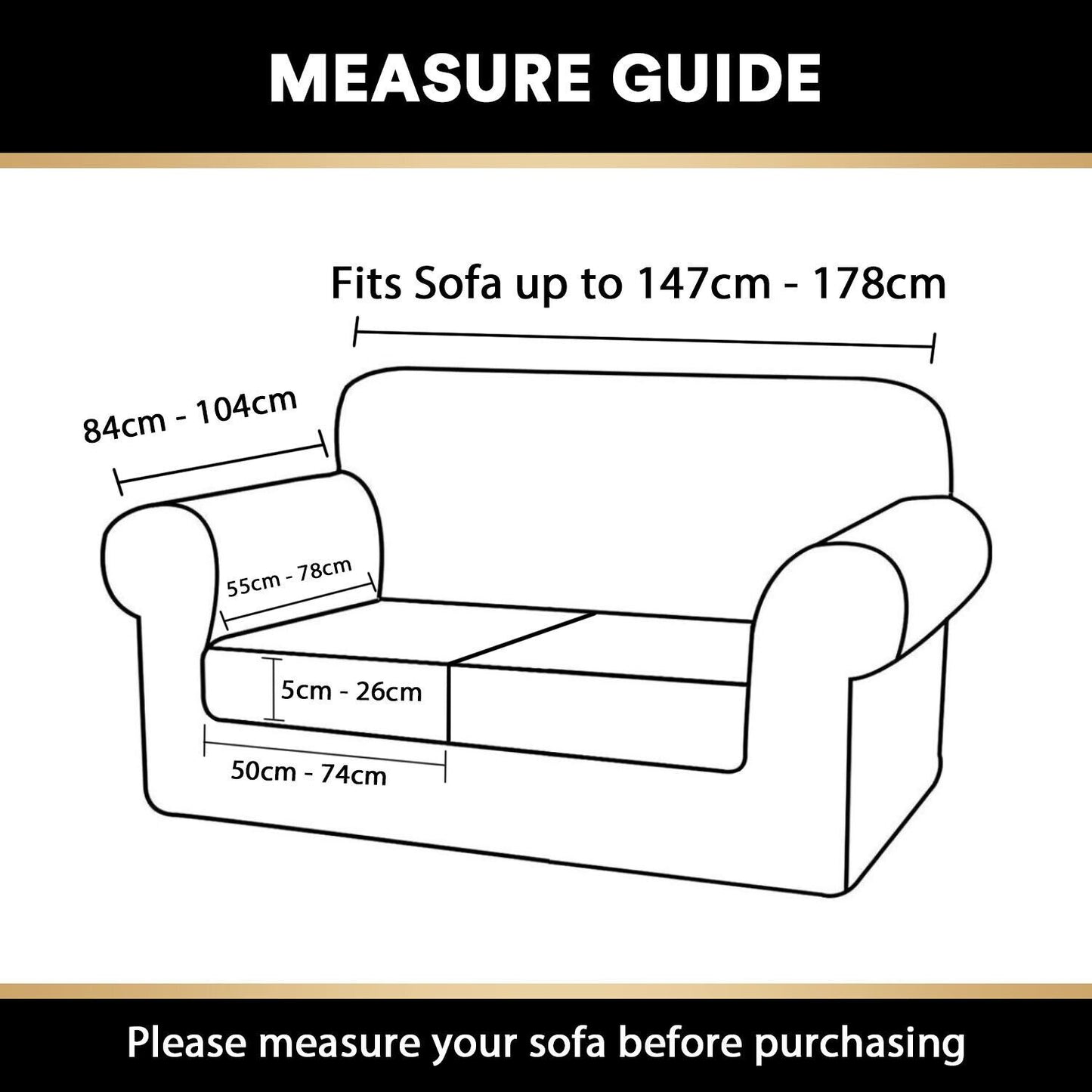 2 Pic Microfiber Stretch Sofa Covers Couch Covers Slipcovers with Elastic Bottom