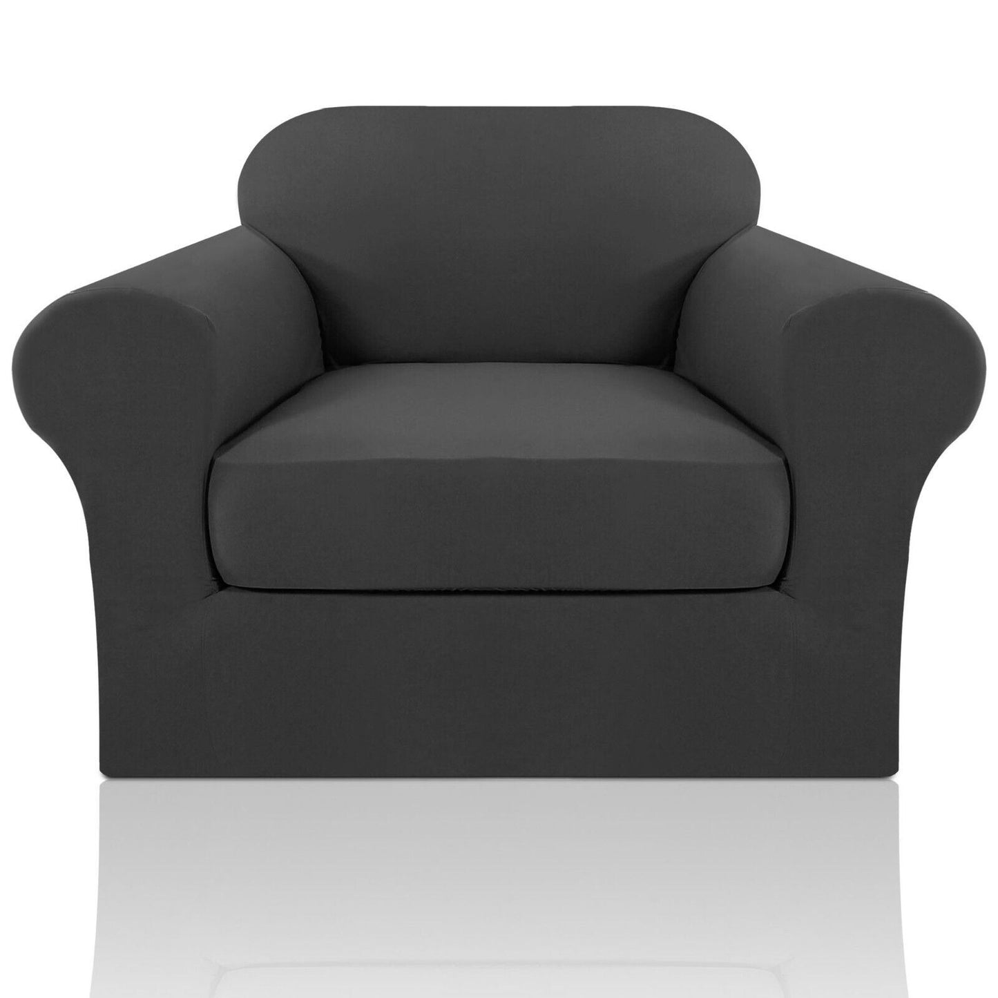 2 Pic Microfiber Stretch Sofa Covers Couch Covers Slipcovers with Elastic Bottom
