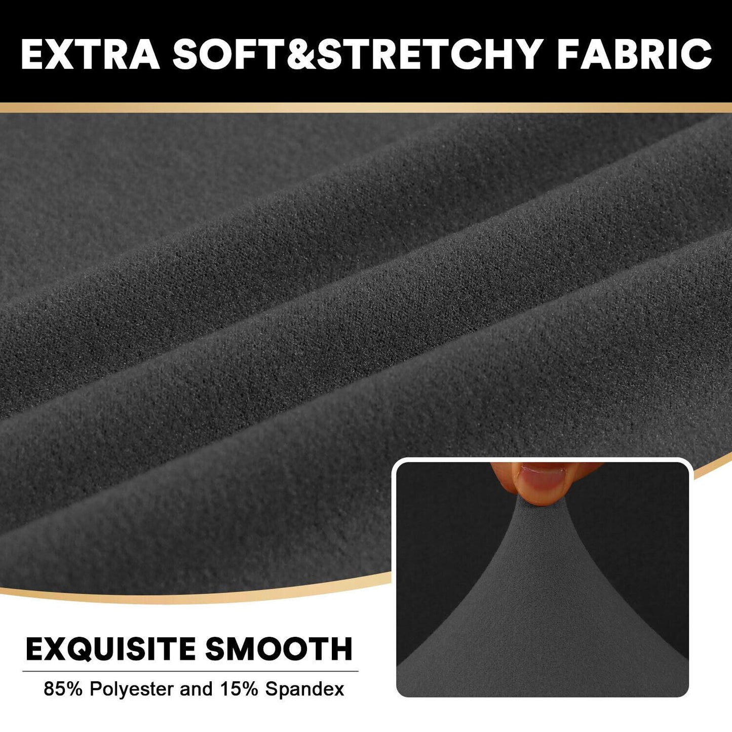 2 Pic Microfiber Stretch Sofa Covers Couch Covers Slipcovers with Elastic Bottom