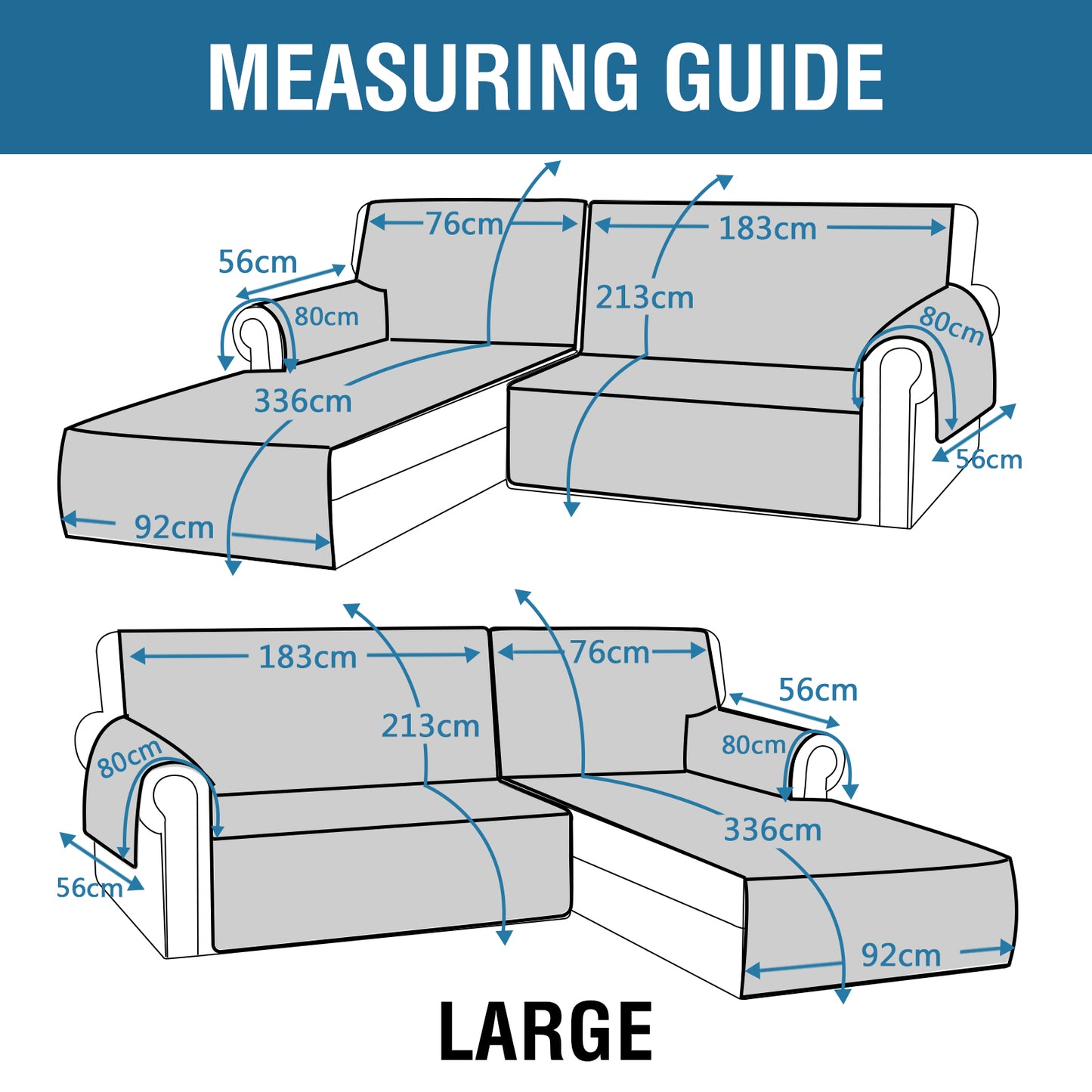Sofa Cover L Shape Non-Slip Water Resistant Protector For Sectional Sofa Chaise