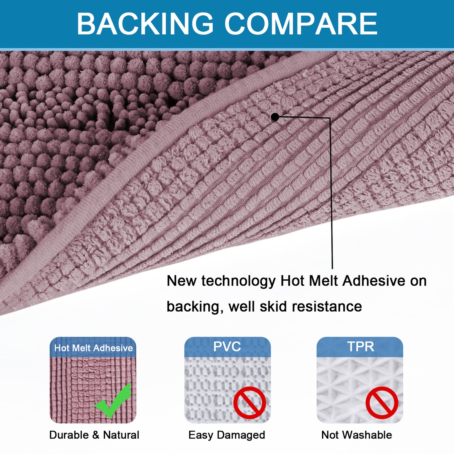 Toilet Mat Bathroom Rug Bath Mat for Bathroom Non Slip Extra Soft Rug - (1 Piece - 50cm x 81cm)