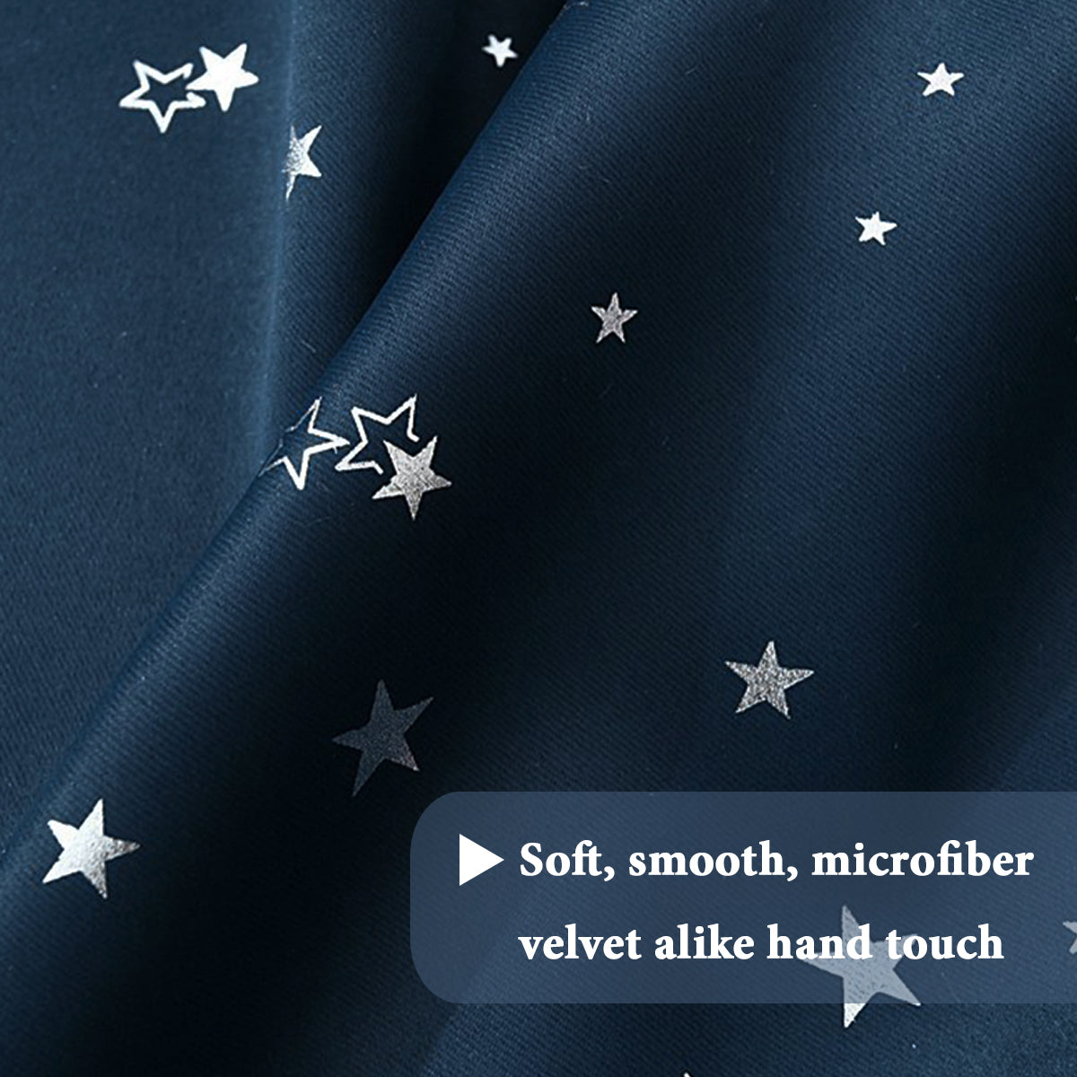 1 Pair Kids Curtains Blockout Eyelet Blackout Kids Bedroom Curtains Star Pattern