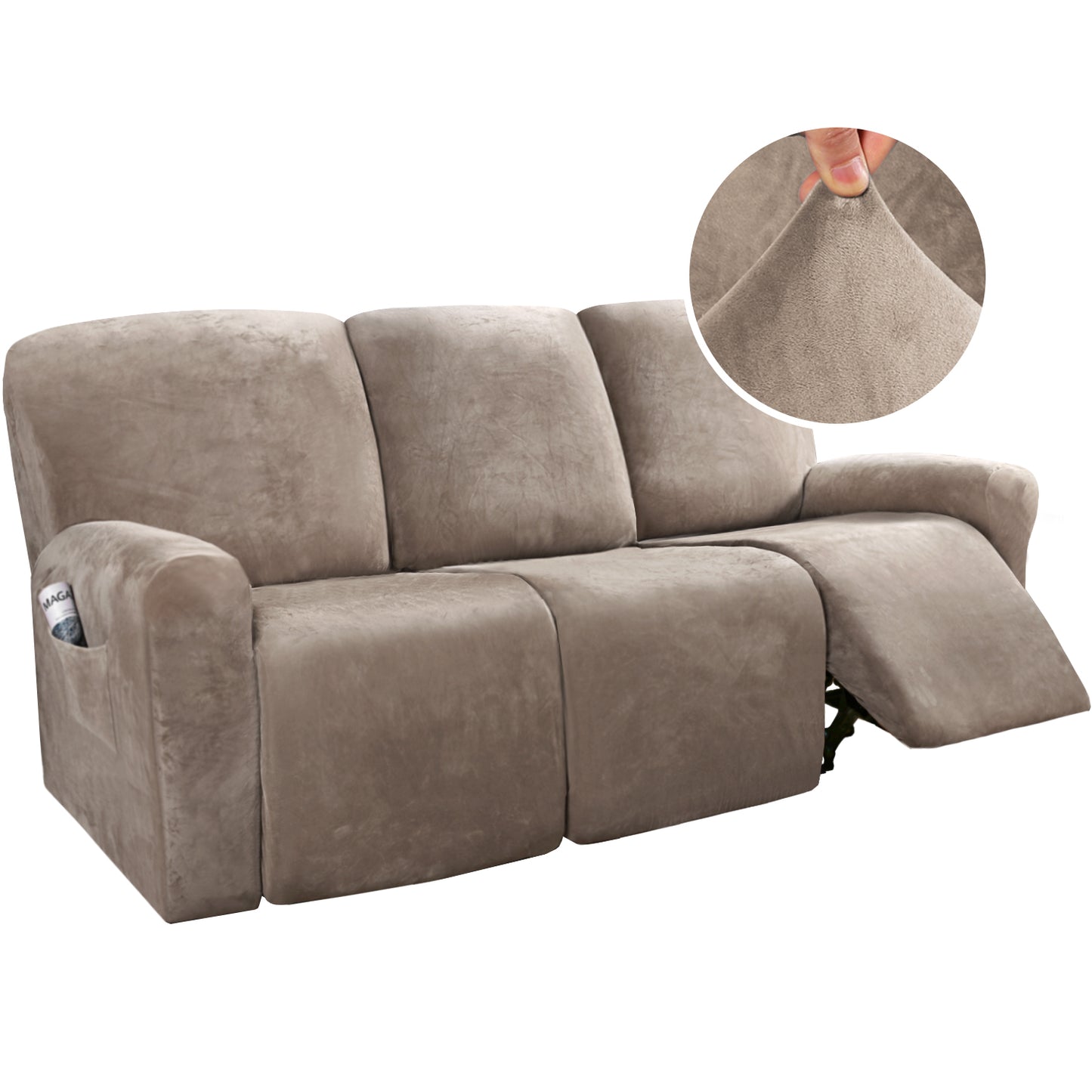Recliner Sofa Cover for 2/3 Seater Velvet Couch Covers for Reclining Couch Cover