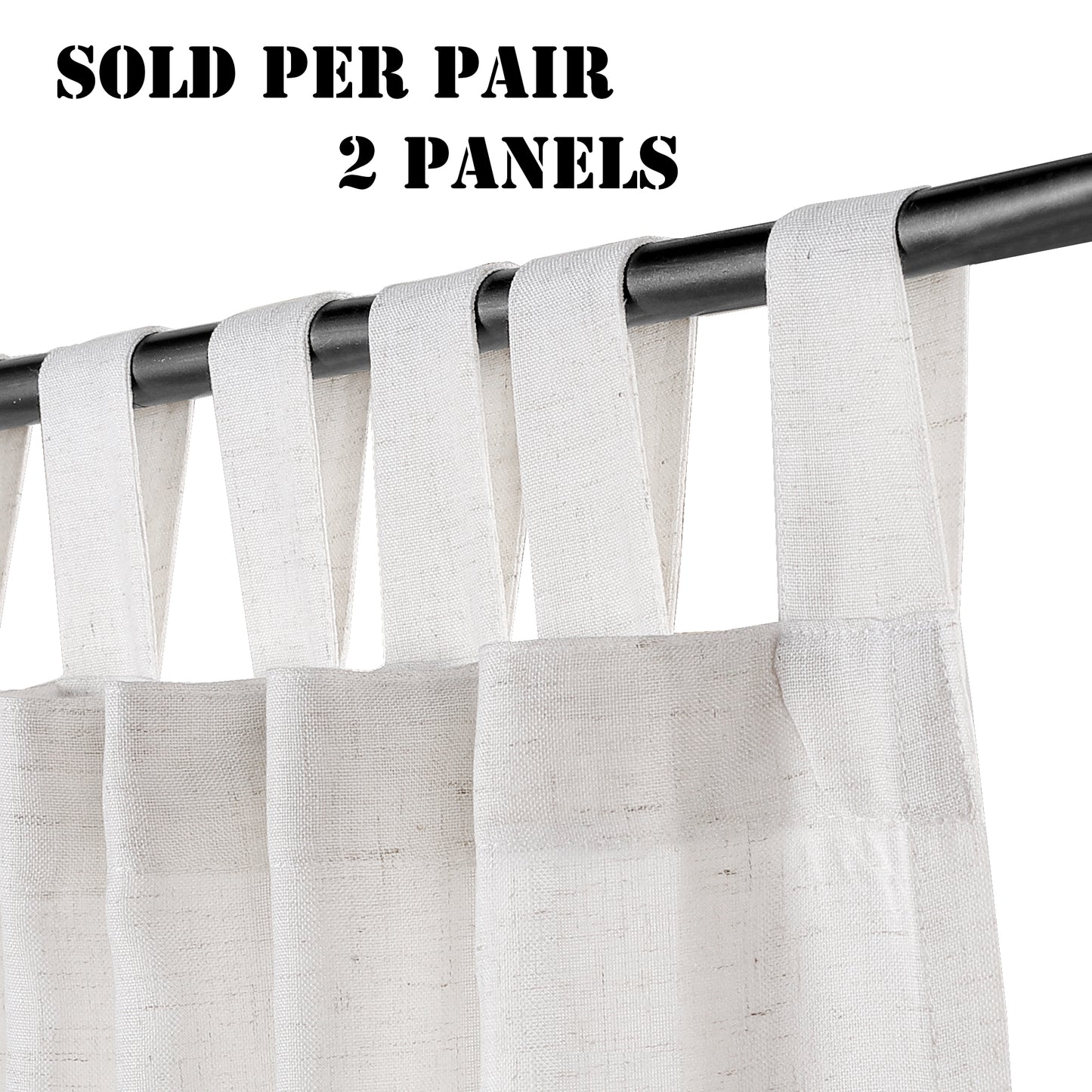 Curtains Natural Linen Blended Energy Efficient Light Filtering Curtains / Tab Top Curtains Window Treatments Panels / Drapes