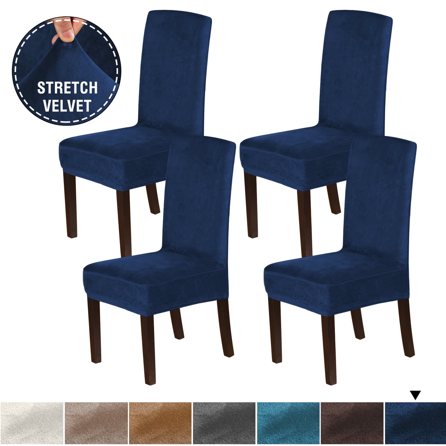 Velvet Dining Chair Covers Stretch Chair Covers for Dining Room Set of 4 Parson Chair Slipcovers Chair Protectors Covers