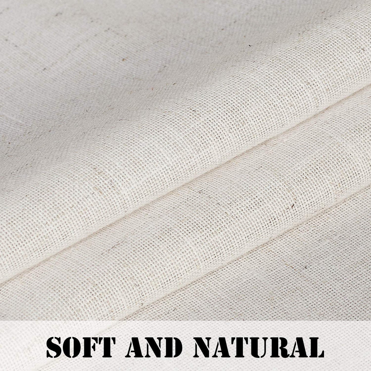 Natural Linen Blended Curtains Semi Sheers Window Curtain Draperies, Tab Top