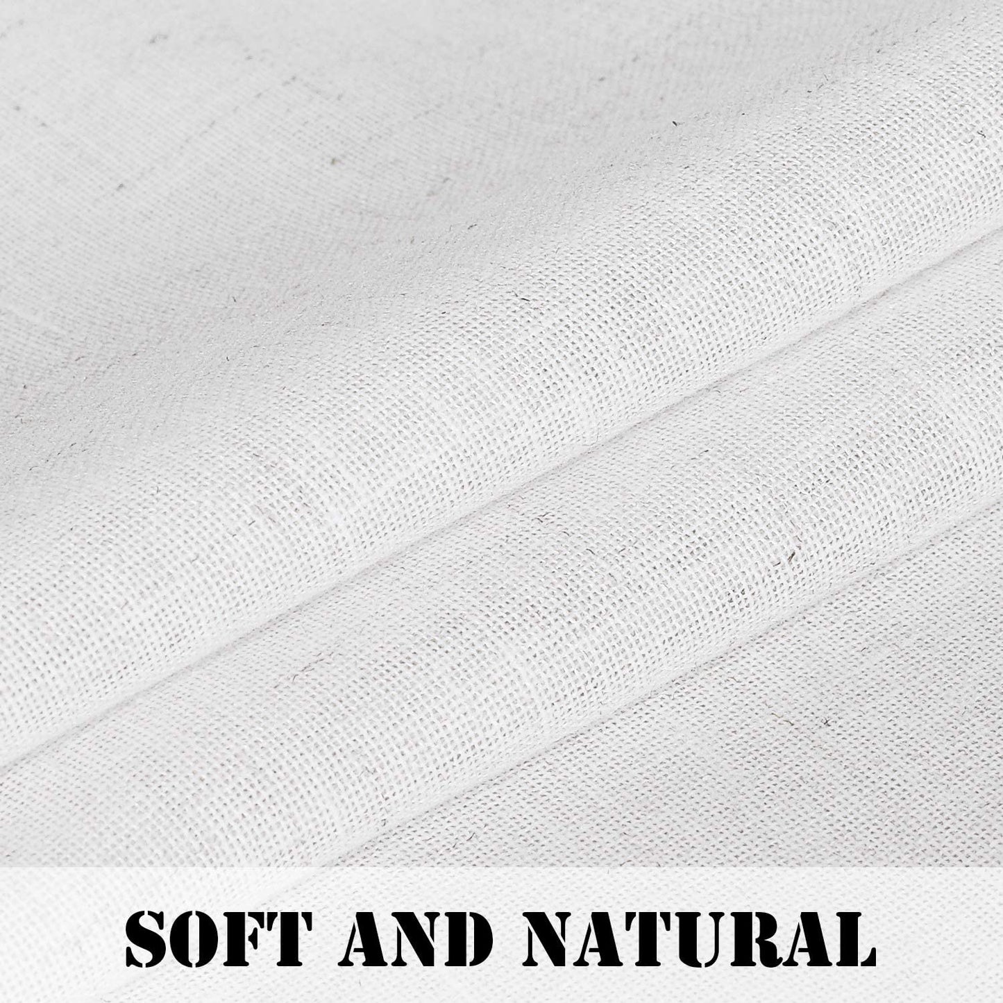 Natural Linen Blended Curtains Semi Sheers Window Curtain Draperies, Tab Top