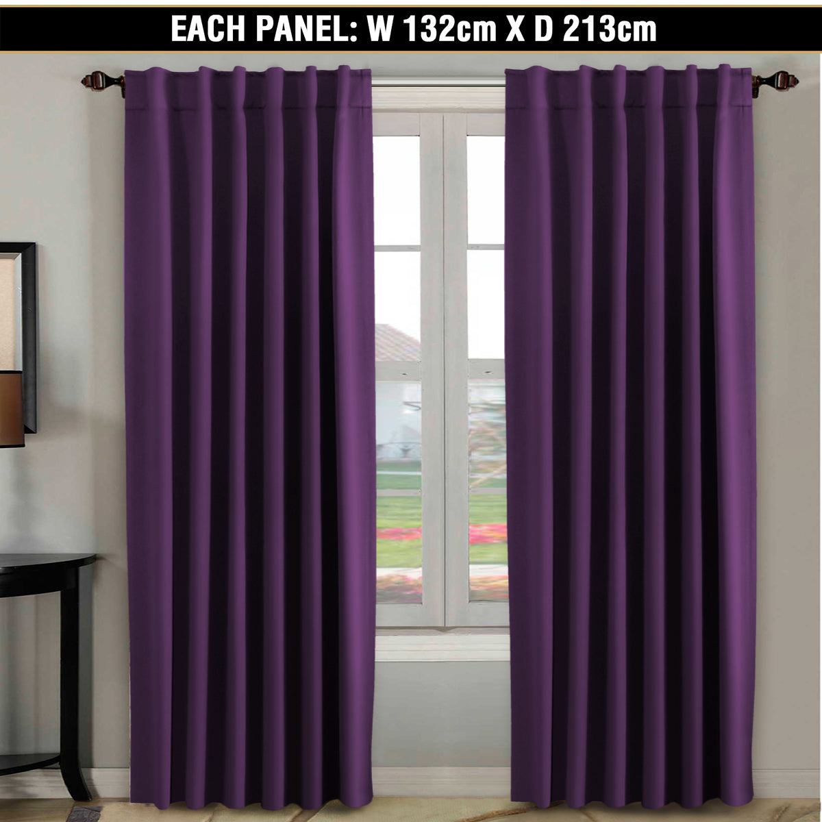 2x Blockout Curtains Blackout Curtain Draperies for Bedroom Living-2 Hanging way