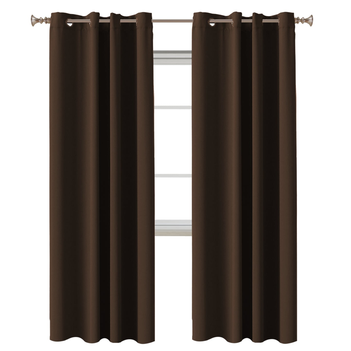 2 x Blockout Curtains Blackout Bedroom Curtain Draperies Eyelet ,Brown