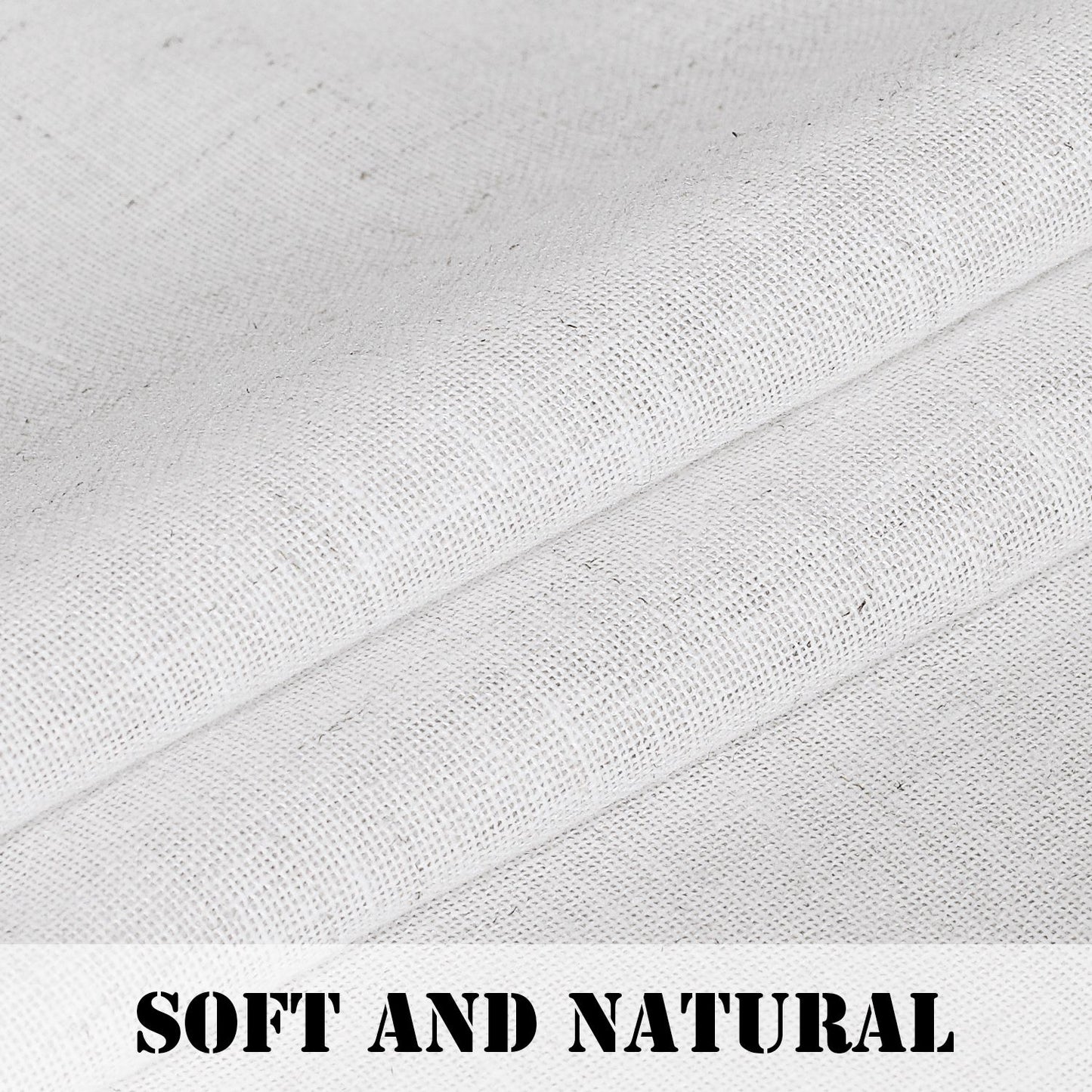 2x Natural Linen Blended Airy Curtains for Living Room Home Decor Soft Rich Material Light Reducing Bedroom Drape Panels