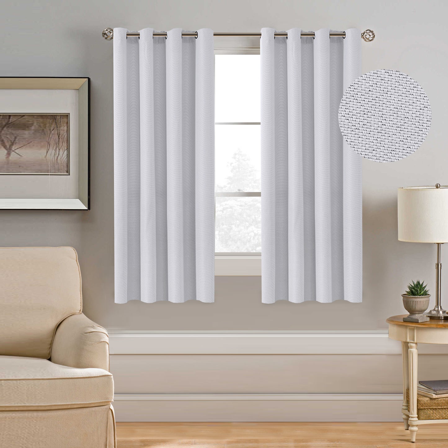 Home Decor Thermal Insulated Solid Linen Curtain Panel, set of 1 panel