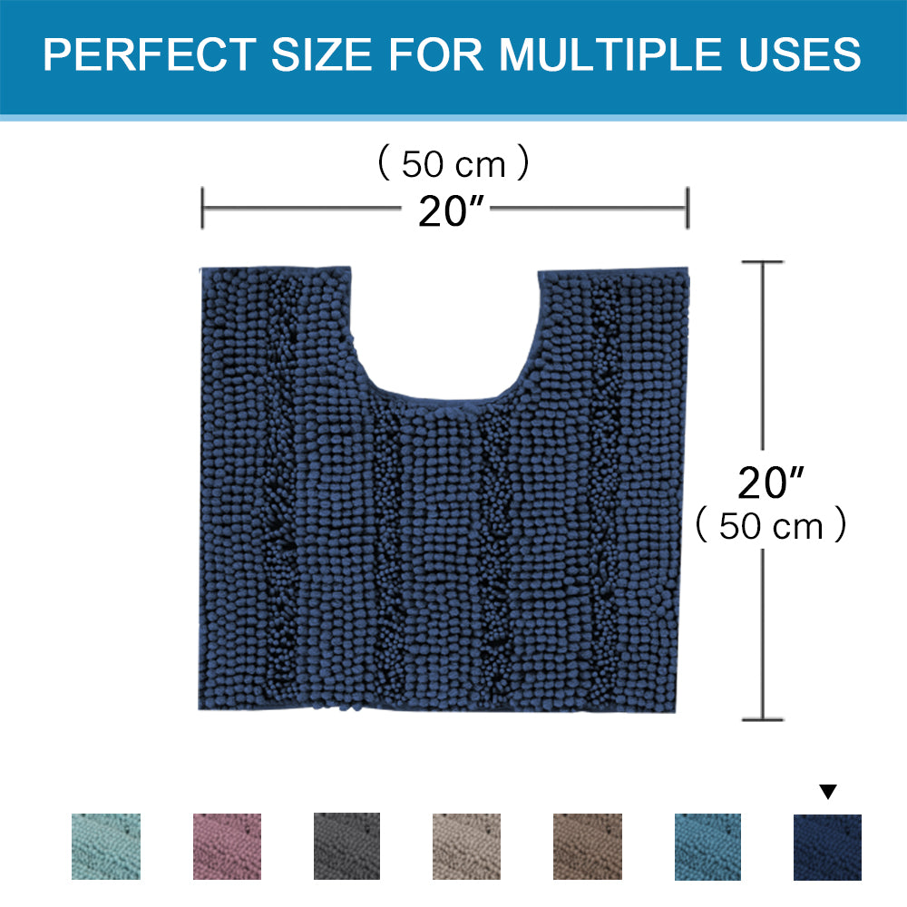 Toilet Mat U Shaped Bathroom Rug Bath Mat for Bathroom Non Slip Extra Soft Rug - (1 Piece - 50cm x 50cm U Shape)
