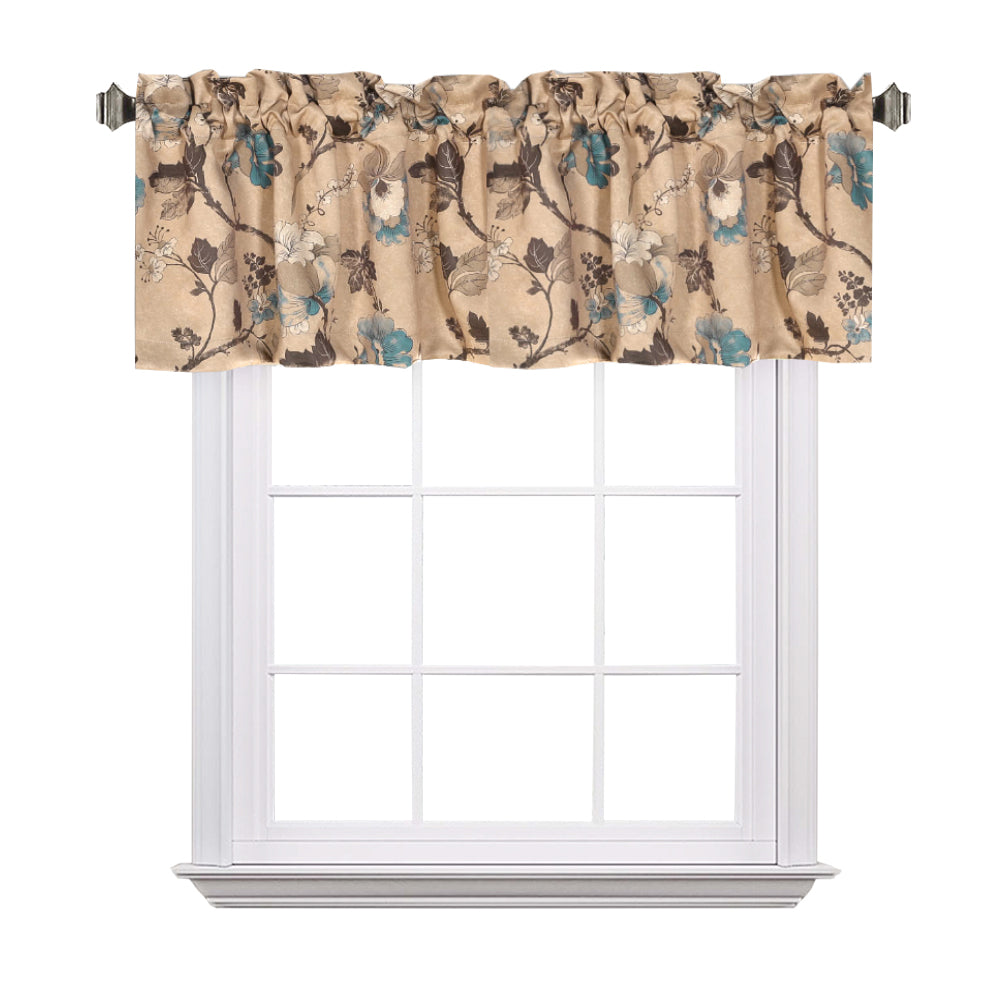 2 Pack Blockout Window Valances for Kitchen / Bathroom / Living Room Vintage