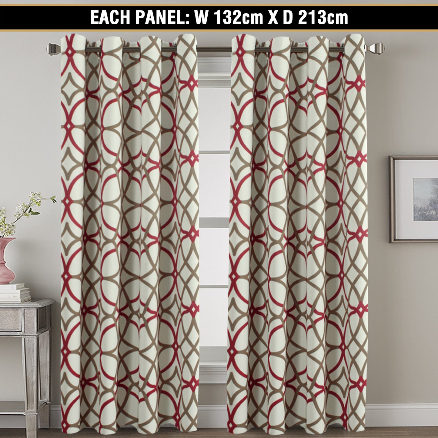 1 Pair Curtains Blockout Eyelet Living Room Curtains for Bedroom, Soft and Thick