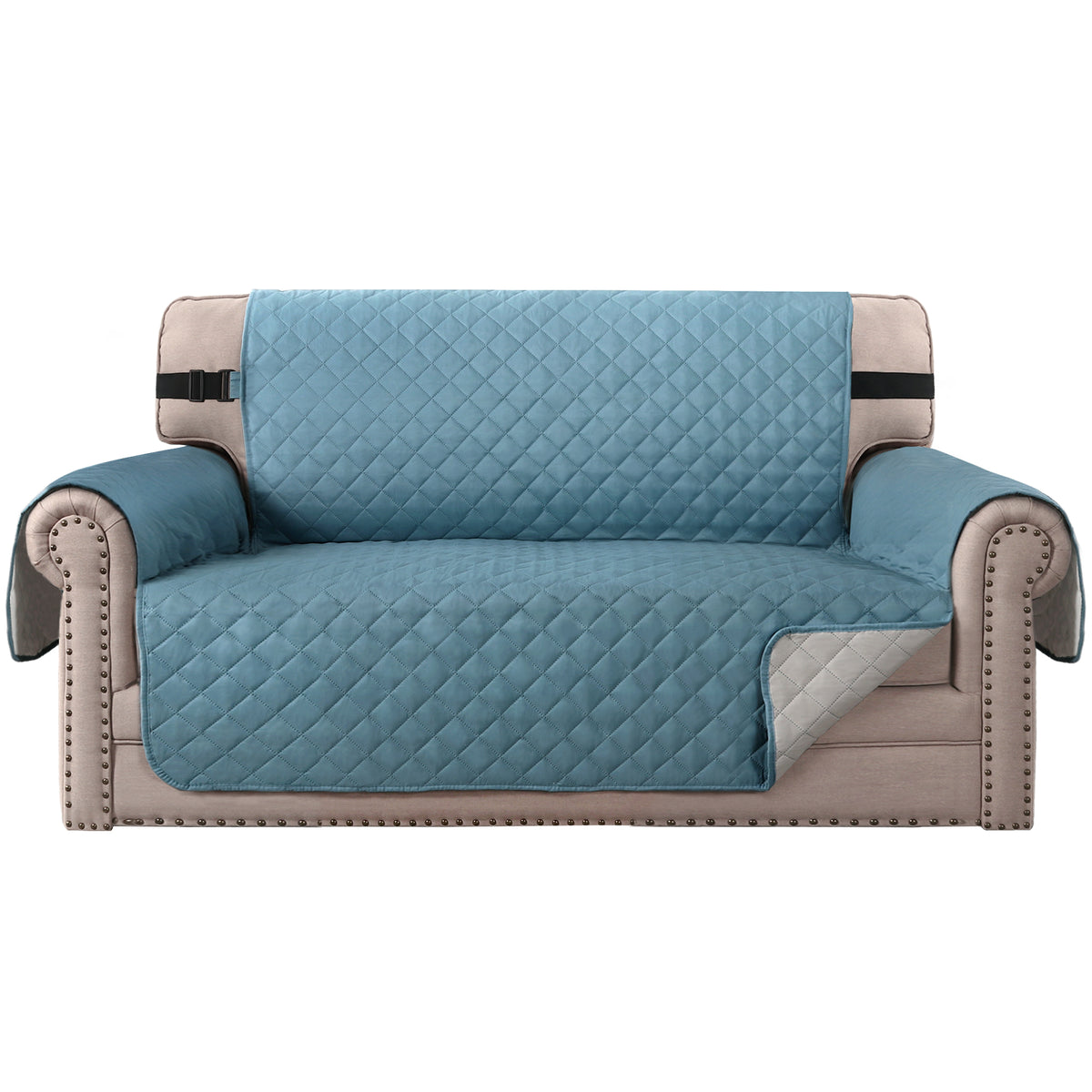 Smarcute 2 Seater Quilted Reversible Sofa Cushion with Straps