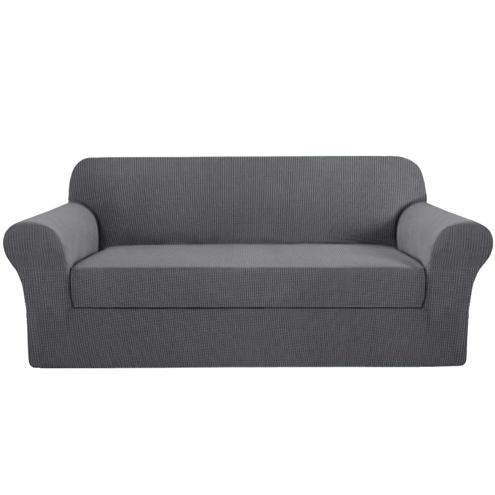 Smarcute 3 Seater 2-Piece Spandex Stretch Anti-Slip Sofa Cover