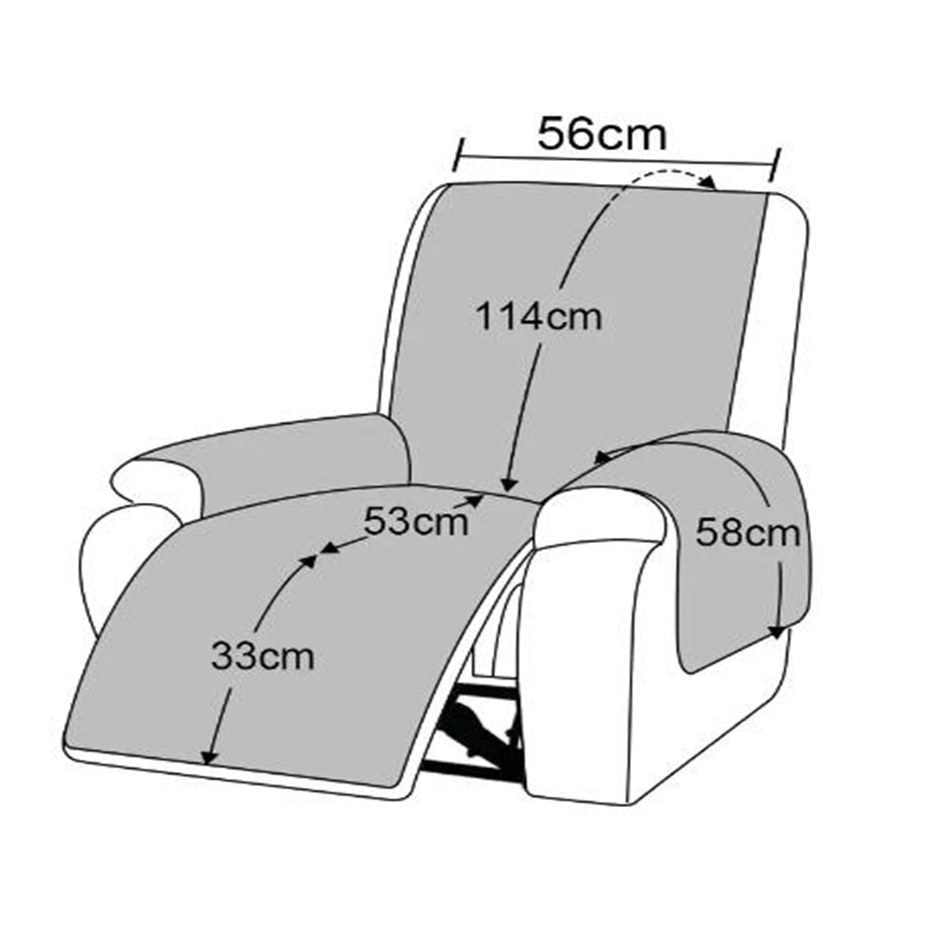 Smarcute 1 Seater Waterproof Recliner Chair Cover